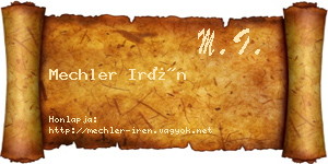 Mechler Irén névjegykártya