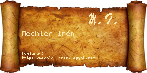 Mechler Irén névjegykártya